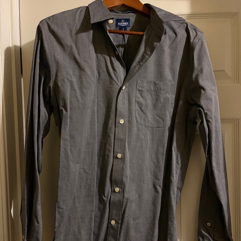 Boys Gray Buttoned Down Dress Shirt